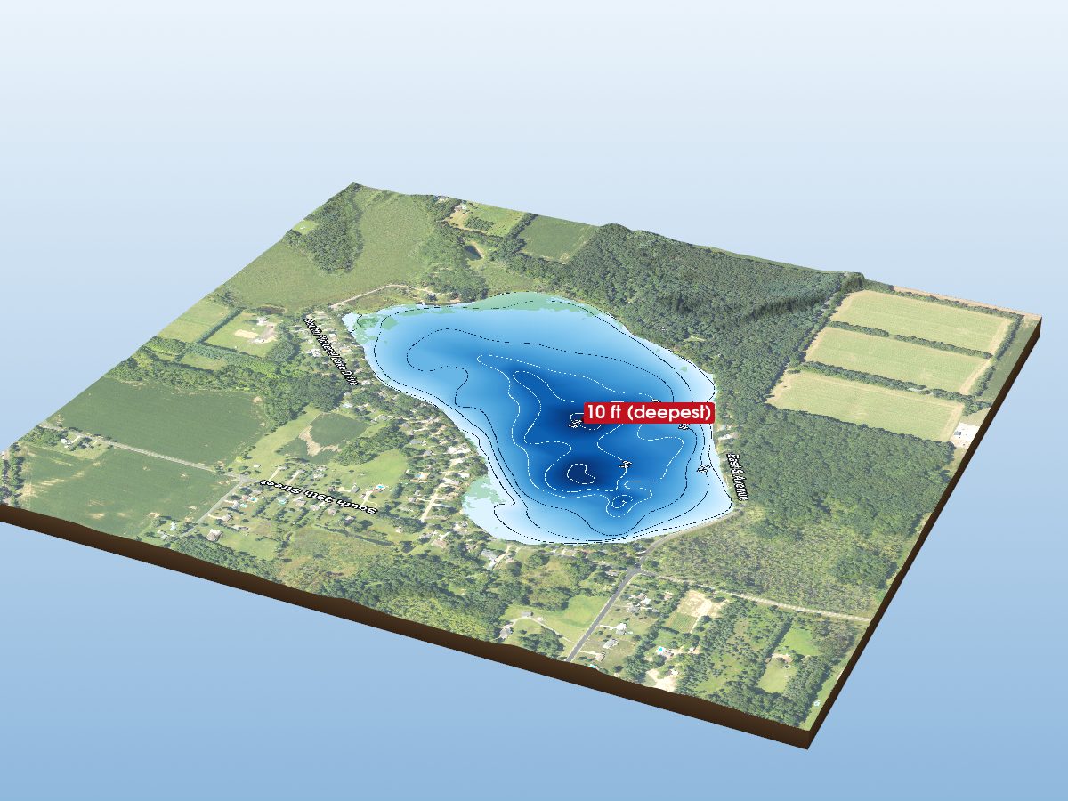 Depth map of Pickerel Lake