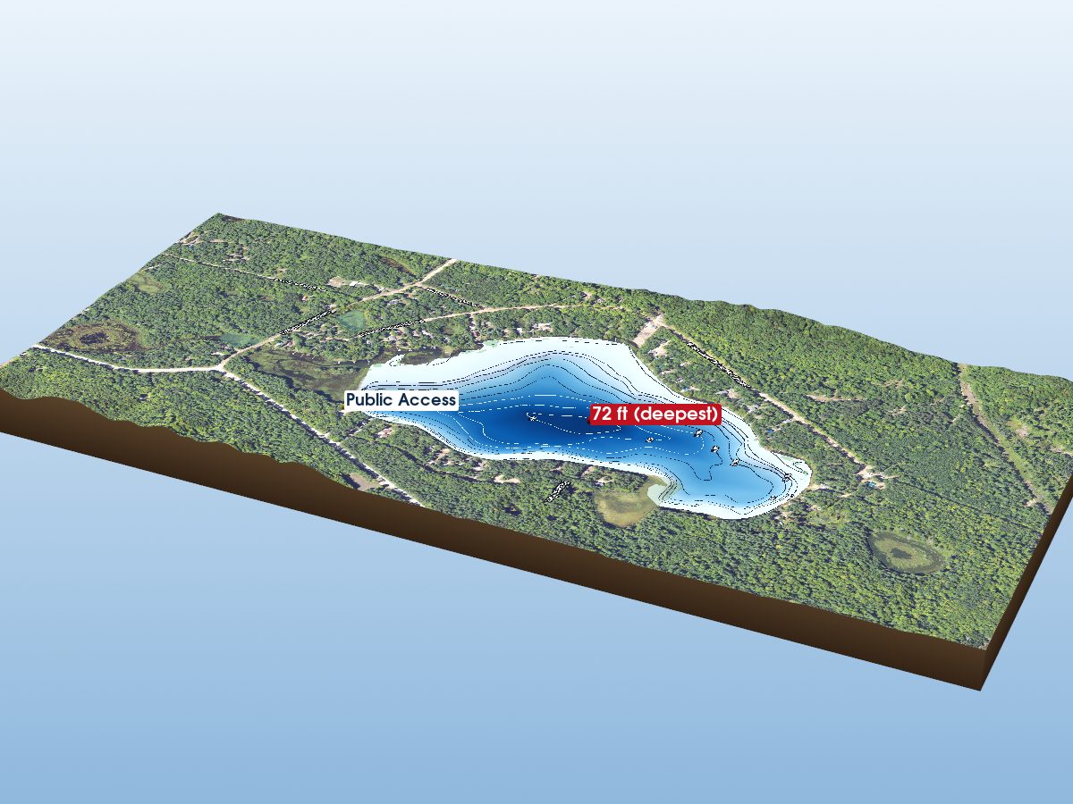 Depth map of Pickerel Lake