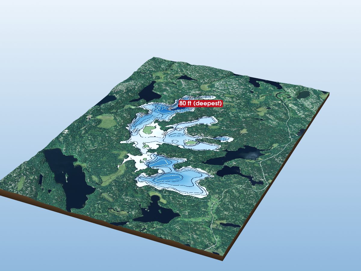 Depth map of Pickerel Lake