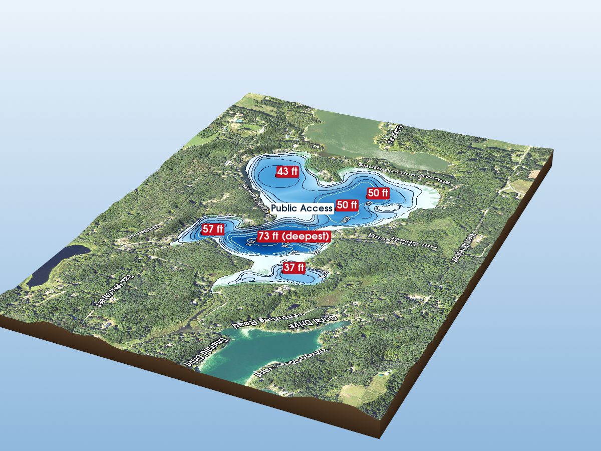 Depth map of Pickerel Lake
