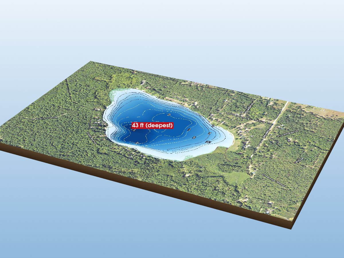 Depth map of Pickerel Lake
