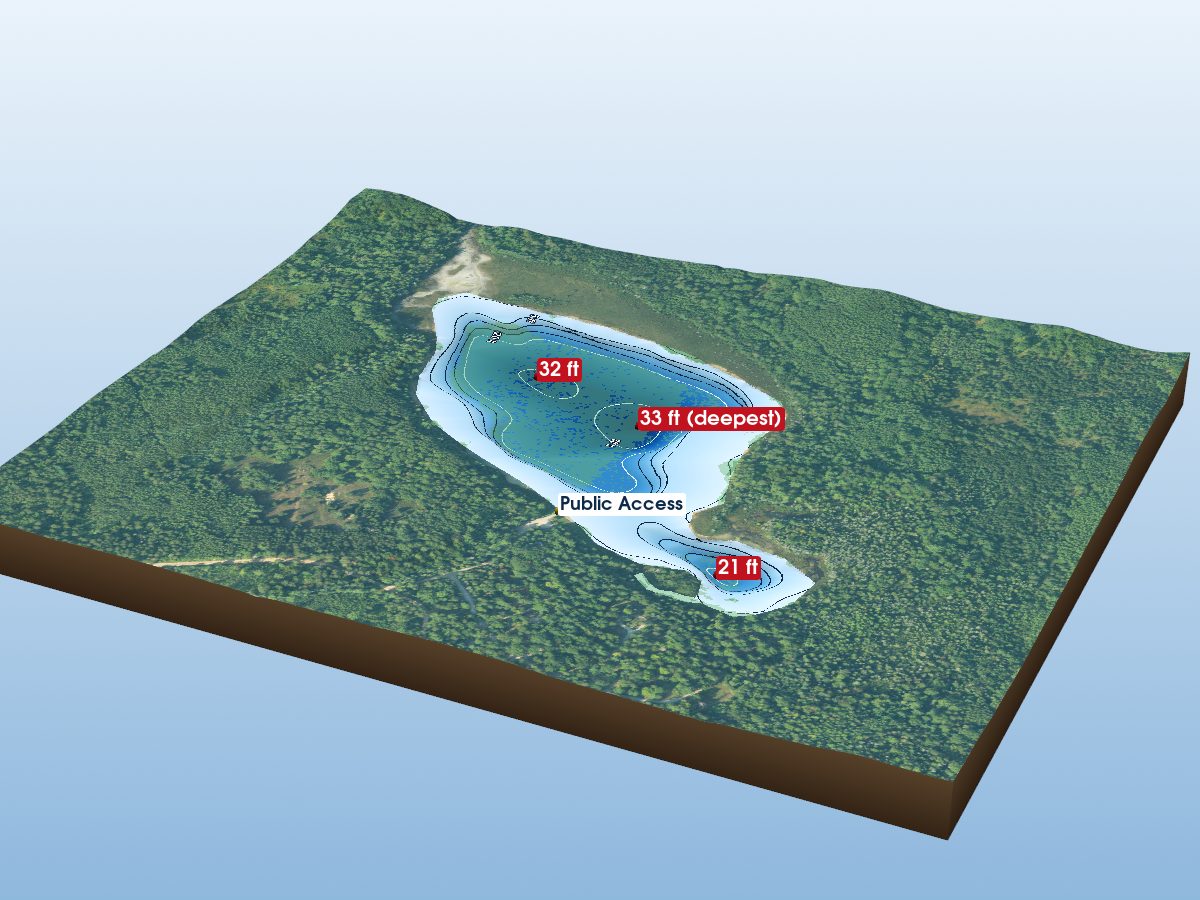 Depth map of Pickerel Lake