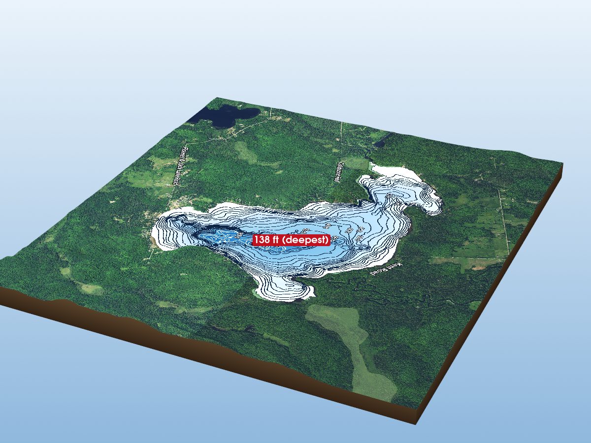 Depth map of Pickerel Lake
