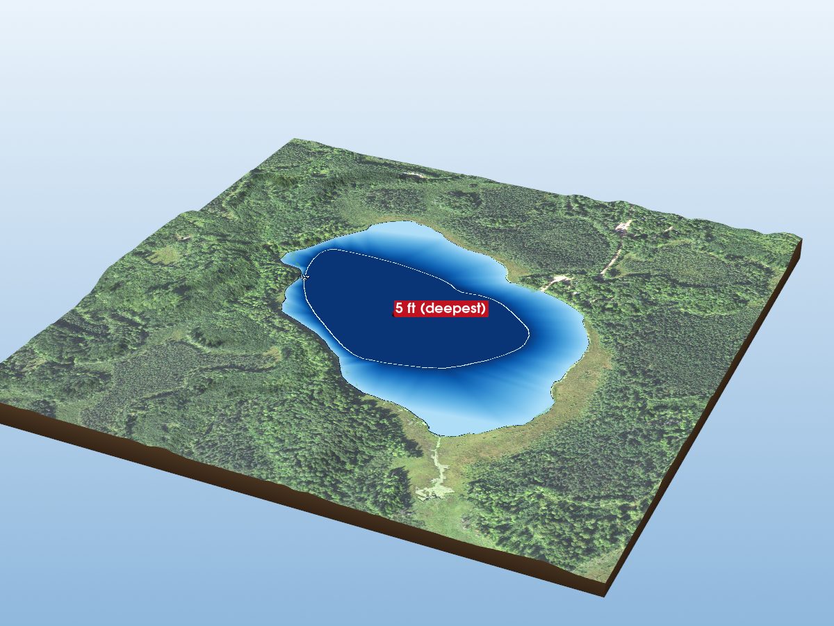 Depth map of Pickerel Lake
