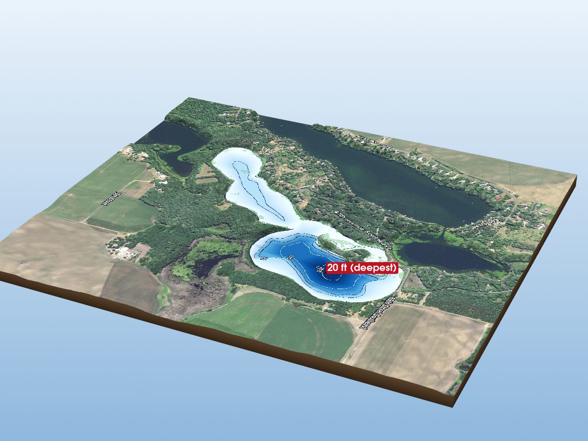 Depth map of Pickerel Lake
