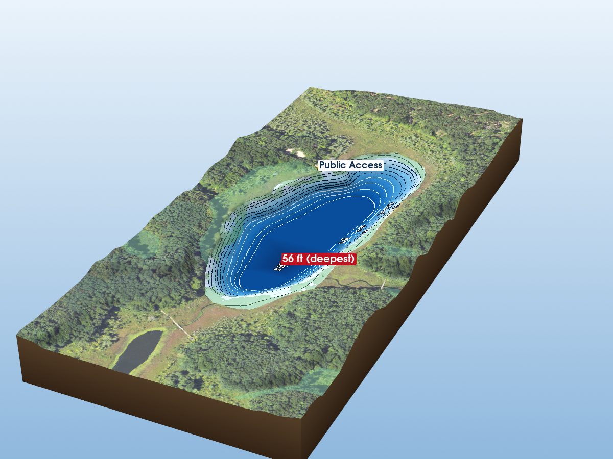 Depth map of Pickerel Lake