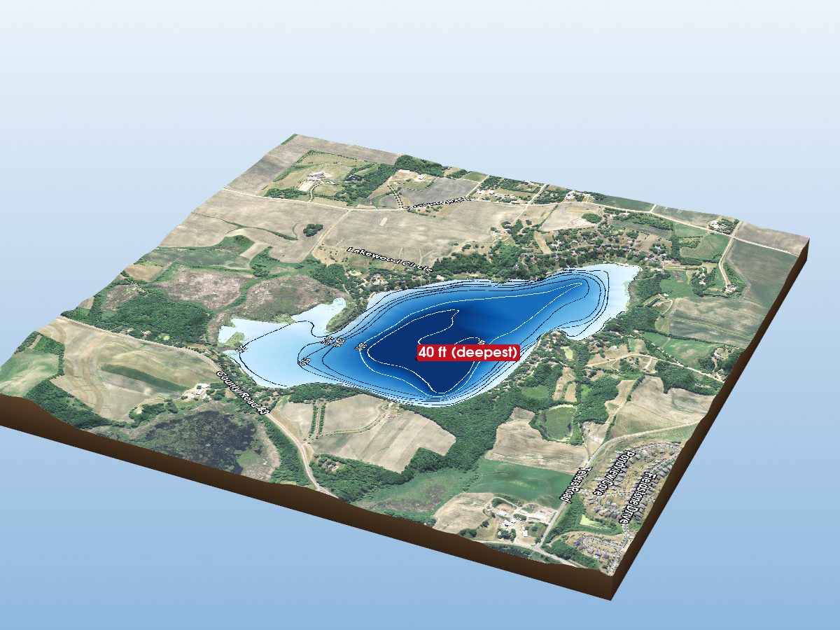 Depth map of Piersons Lake