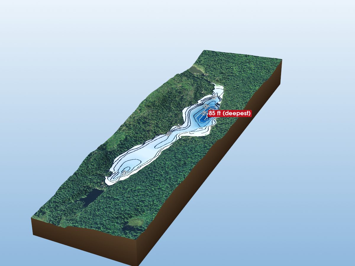 Depth map of Piglet Lake