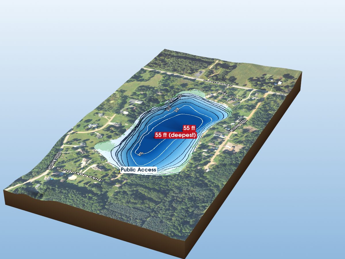 Depth map of Pike Lake