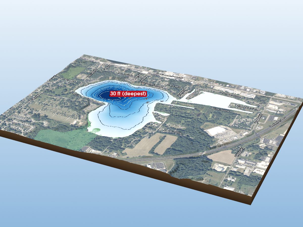 Depth map of Pike Lake