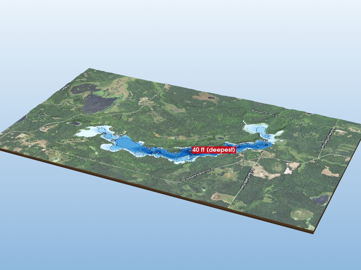 Depth map of Pimushe Lake