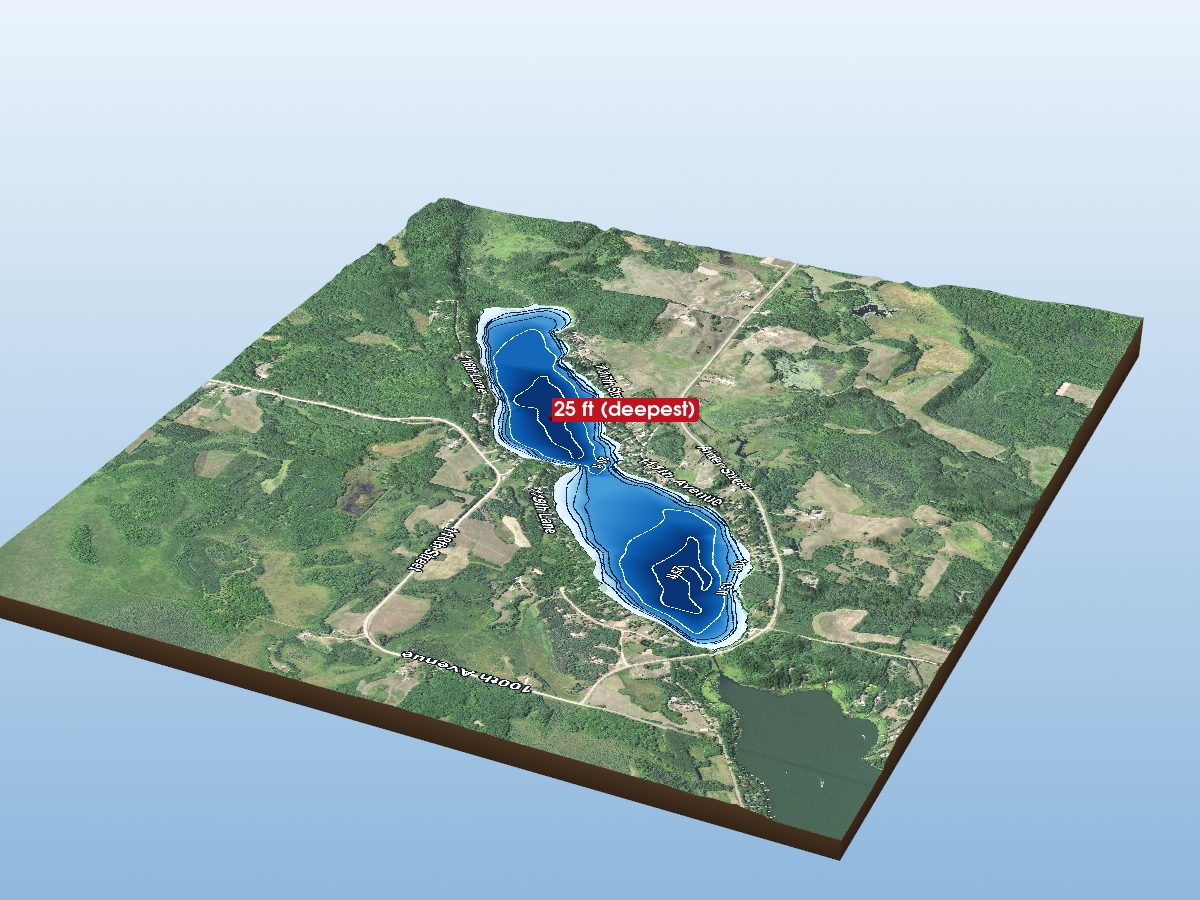 Depth map of Pine Lake