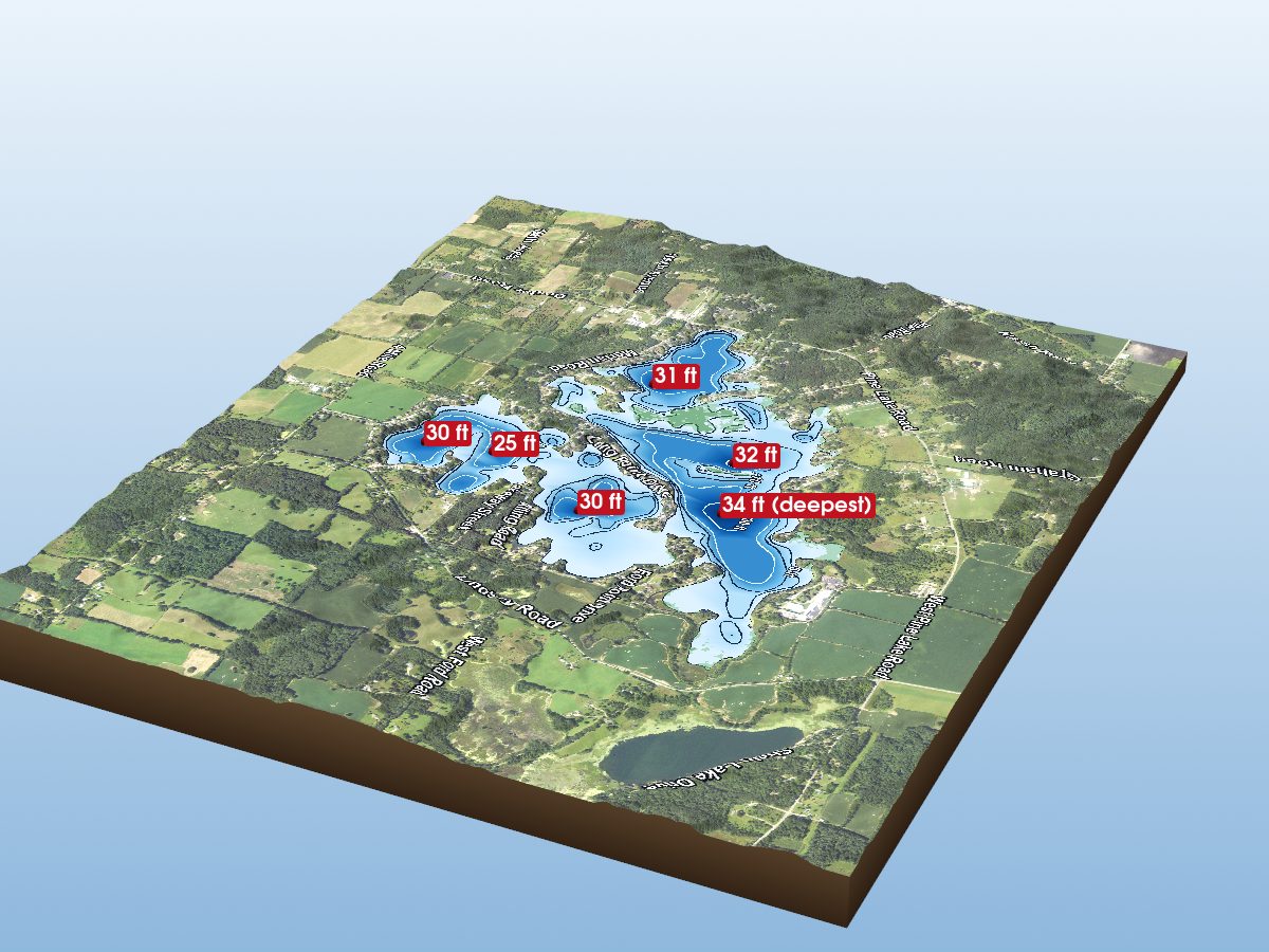 Depth map of Pine Lake