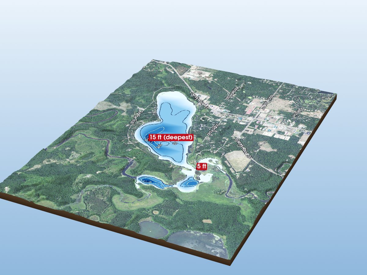 Depth map of Pine Lake