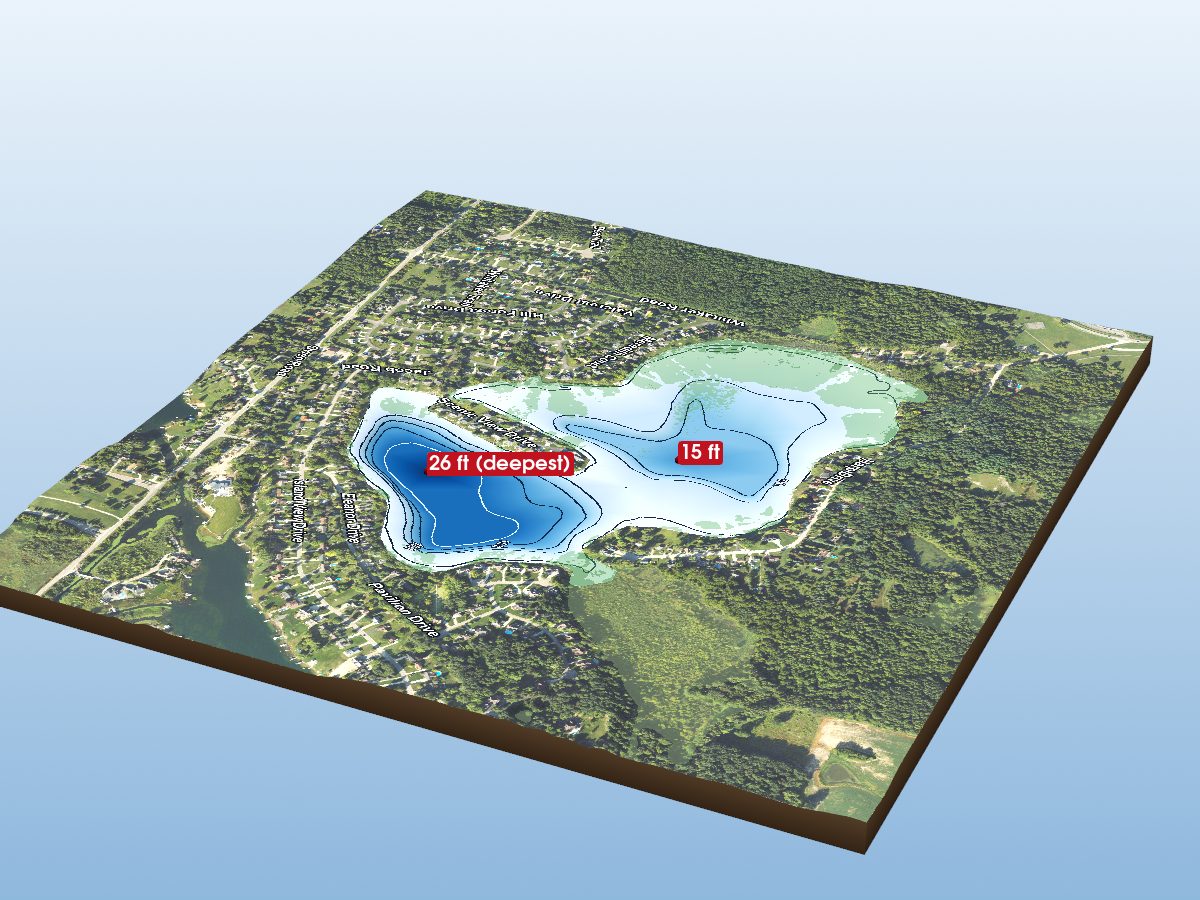 Depth map of Pine Lake