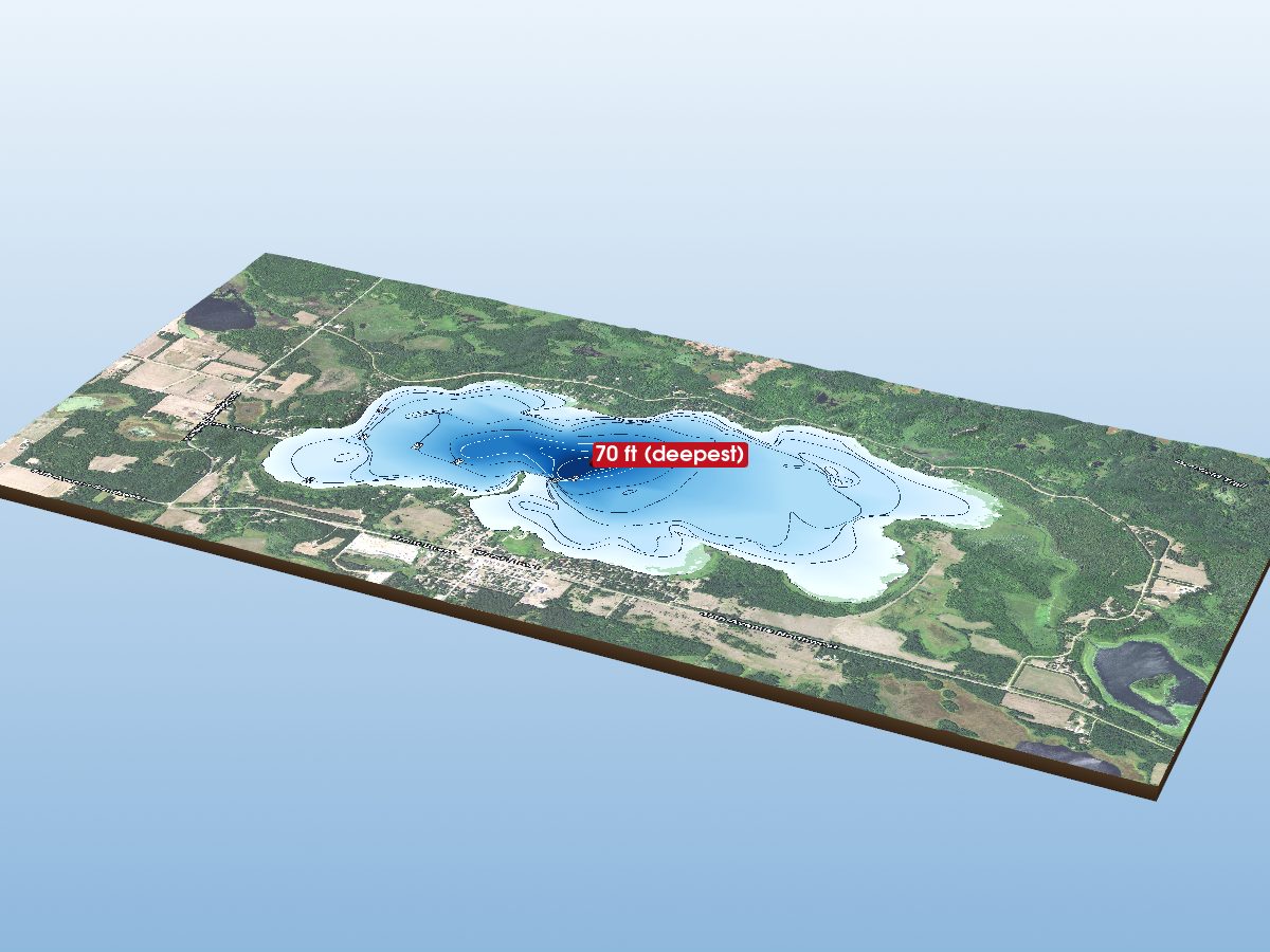 Depth map of Pine Mountain Lake