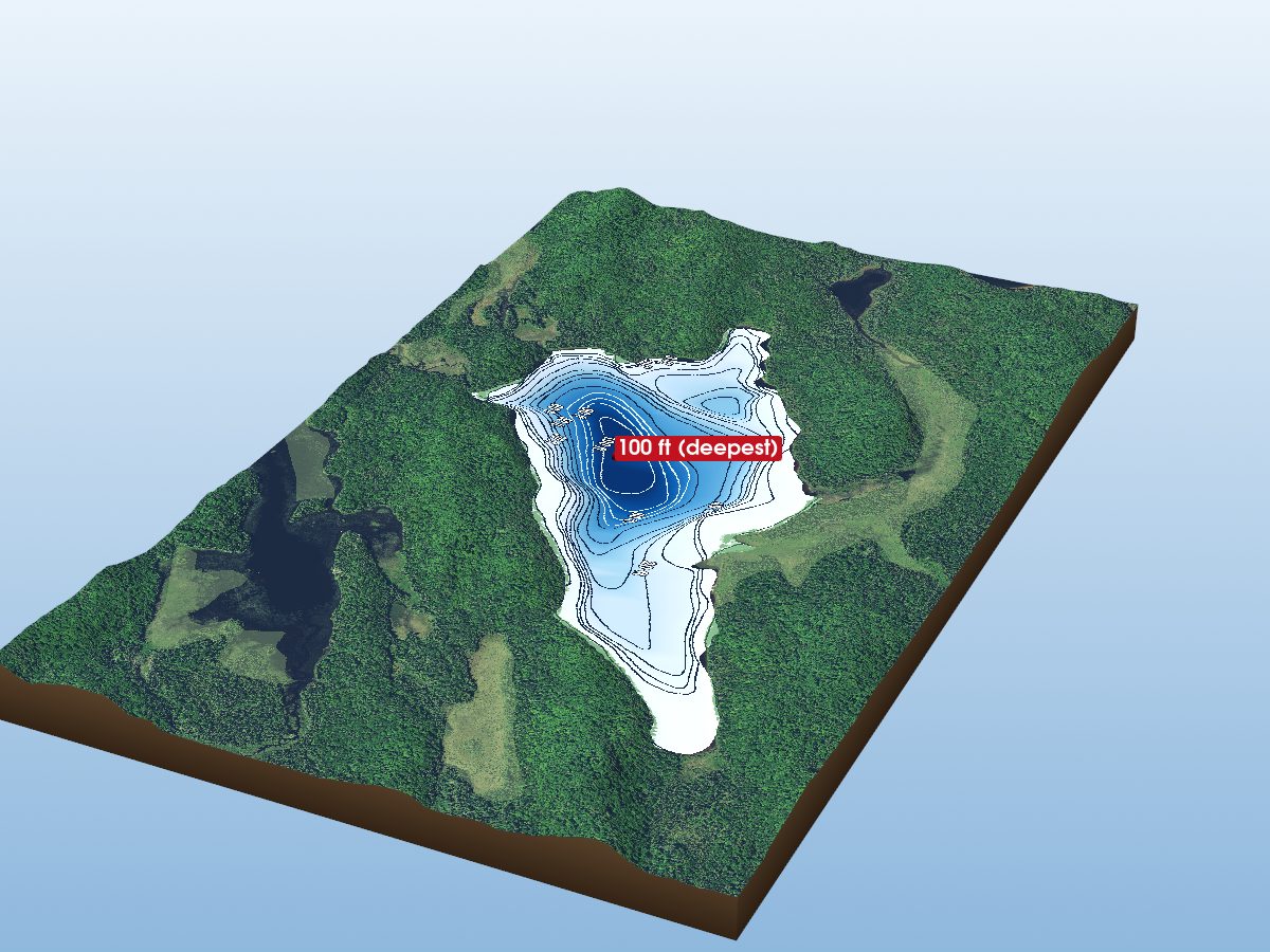 Depth map of Pishnecka Lake