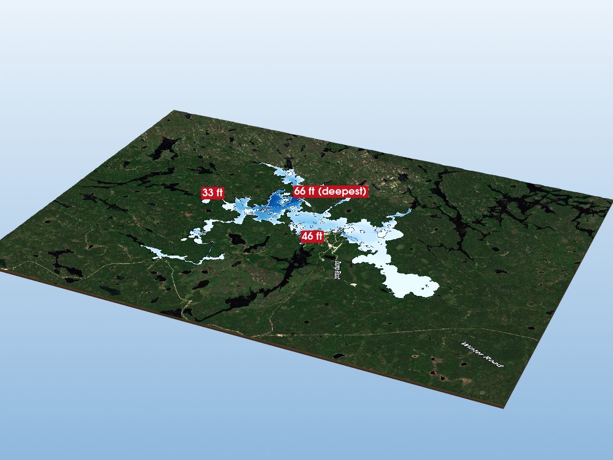 Depth map of Pitangikum Lake