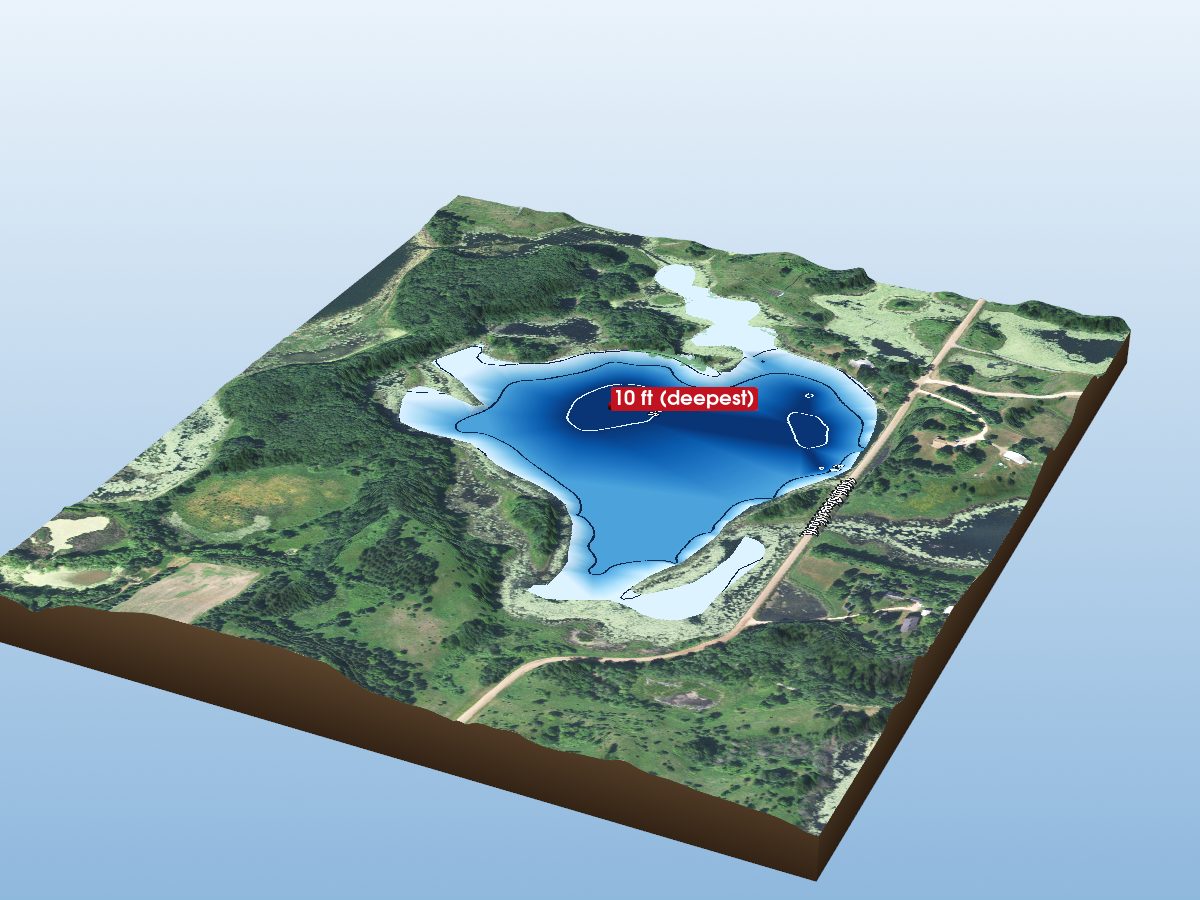 Depth map of Plaisted Lake