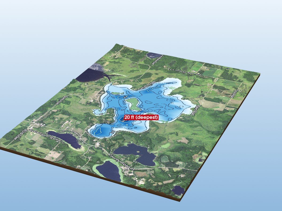 Depth map of Platte Lake