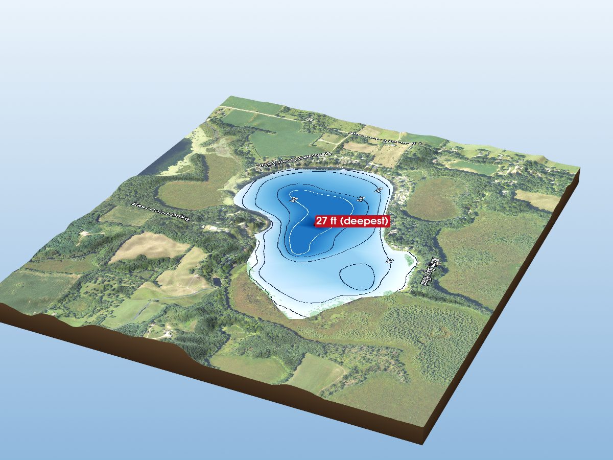 Depth map of Pleasant Lake