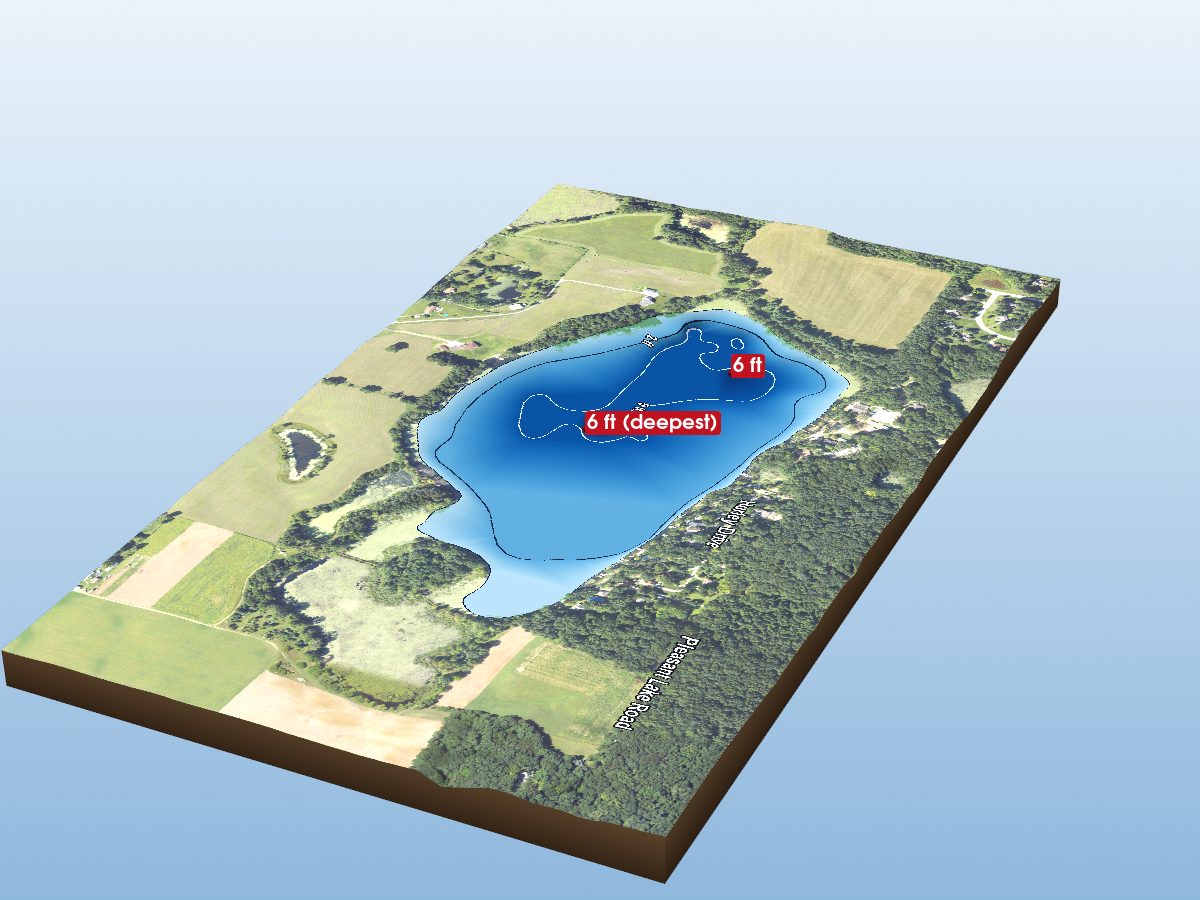Depth map of Pleasant Lake