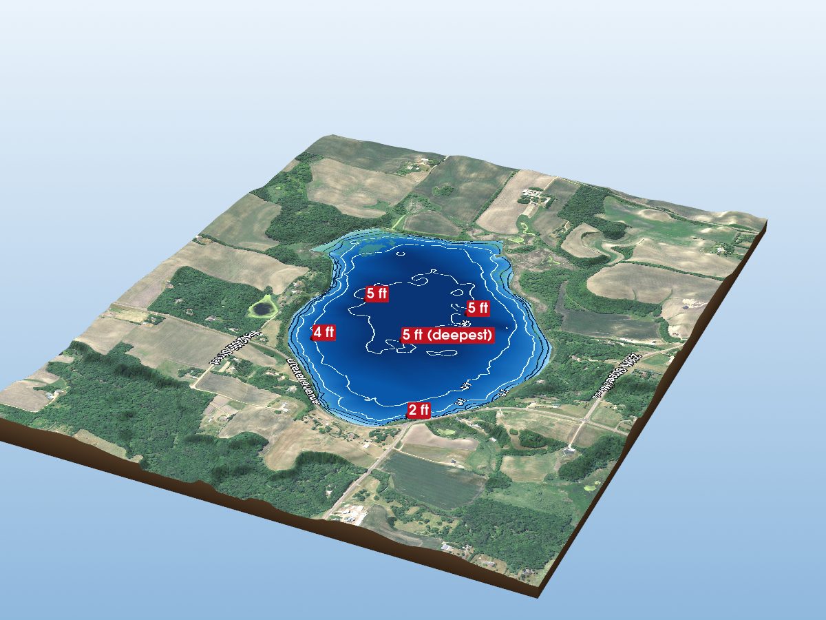 Depth map of Pleasant Lake
