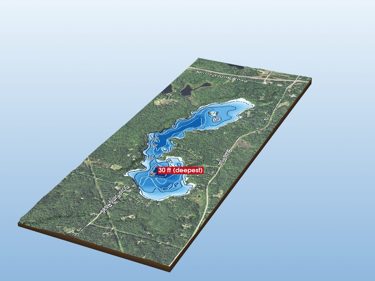 Depth map of Pleasant Lake