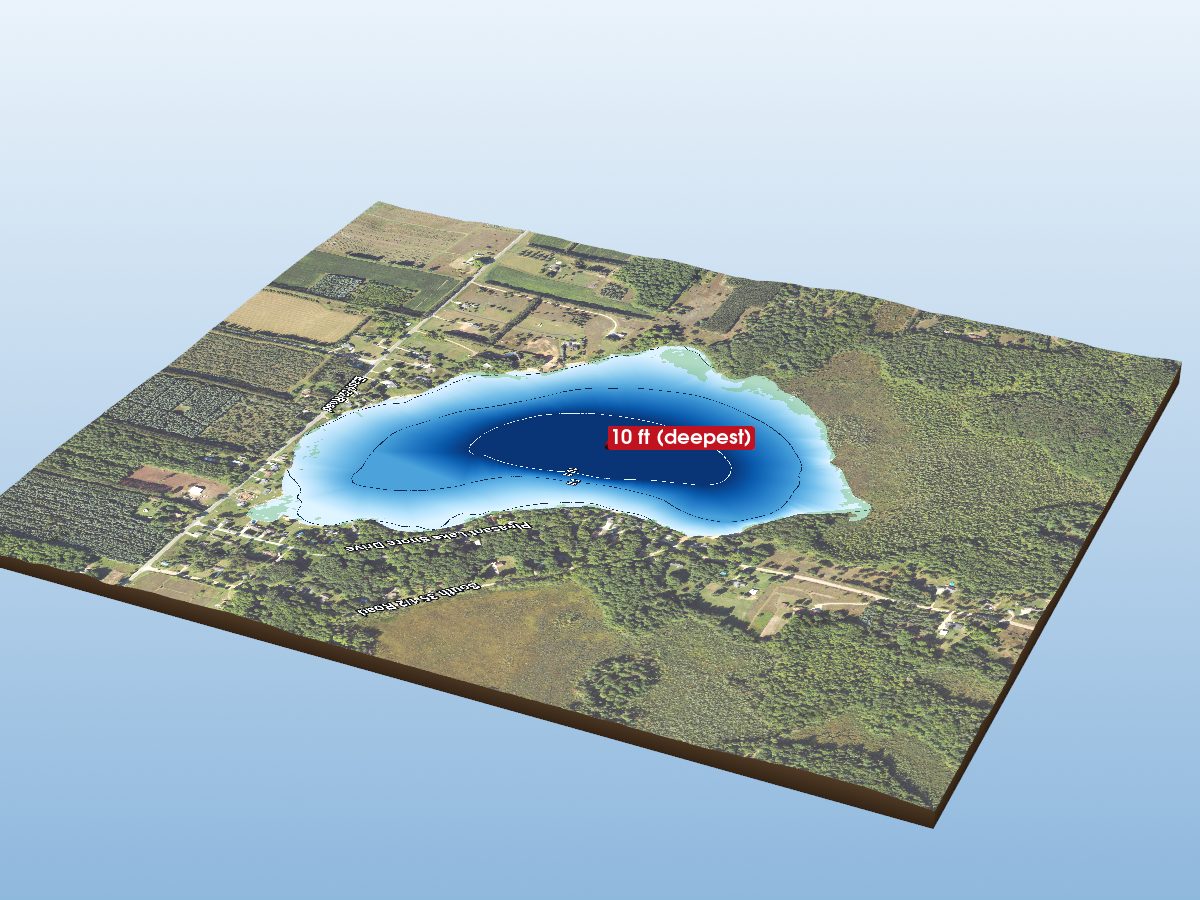 Depth map of Pleasant Lake