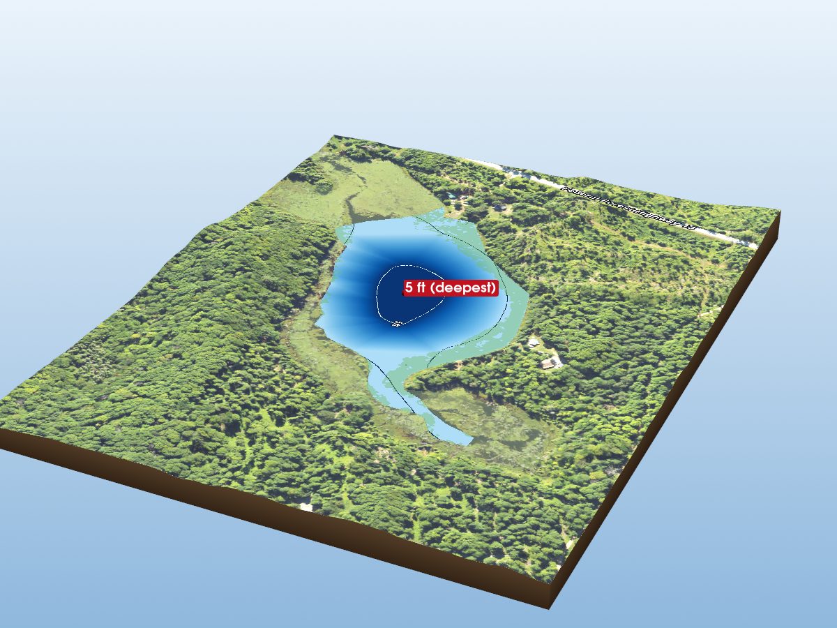 Depth map of Plumbob Lake