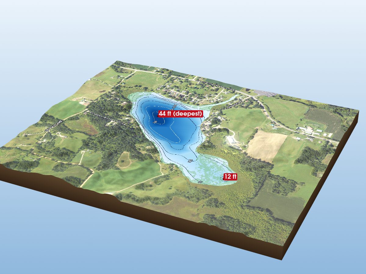 Depth map of Podunk Lake