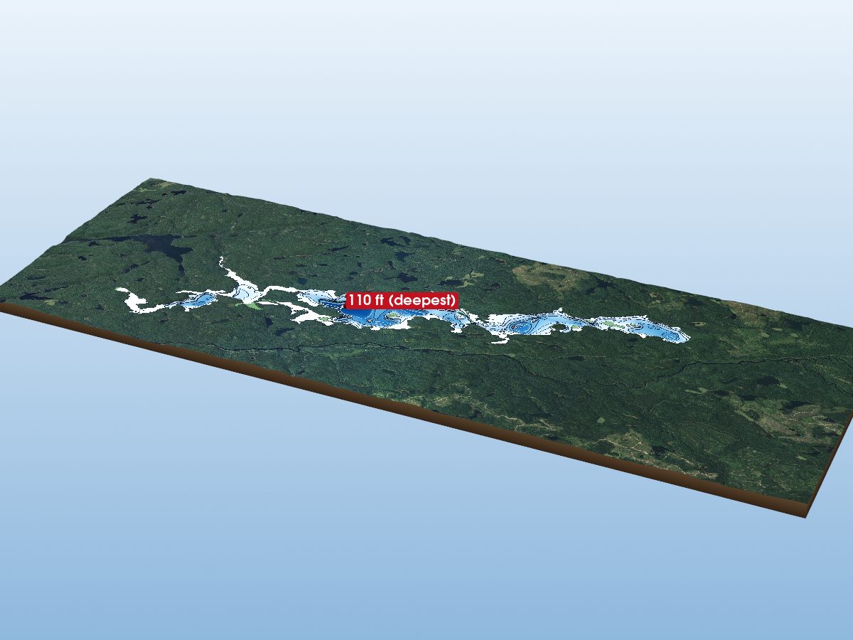 Depth map of Pogamasing Lake
