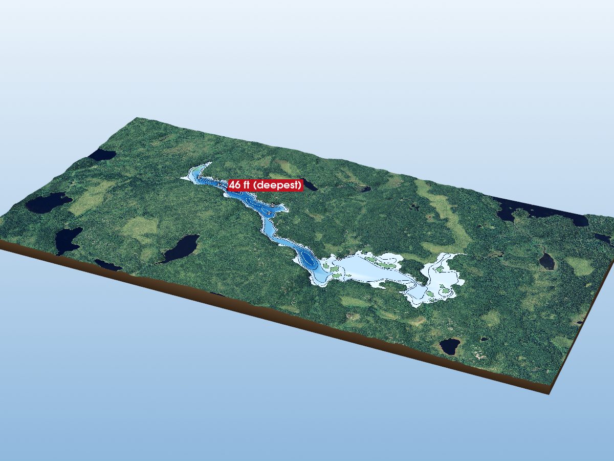 Depth map of Polzin Lake