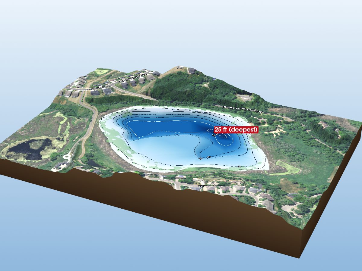 Depth map of Pomerleau Lake