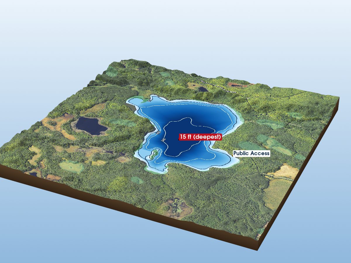 Depth map of Pomeroy Lake