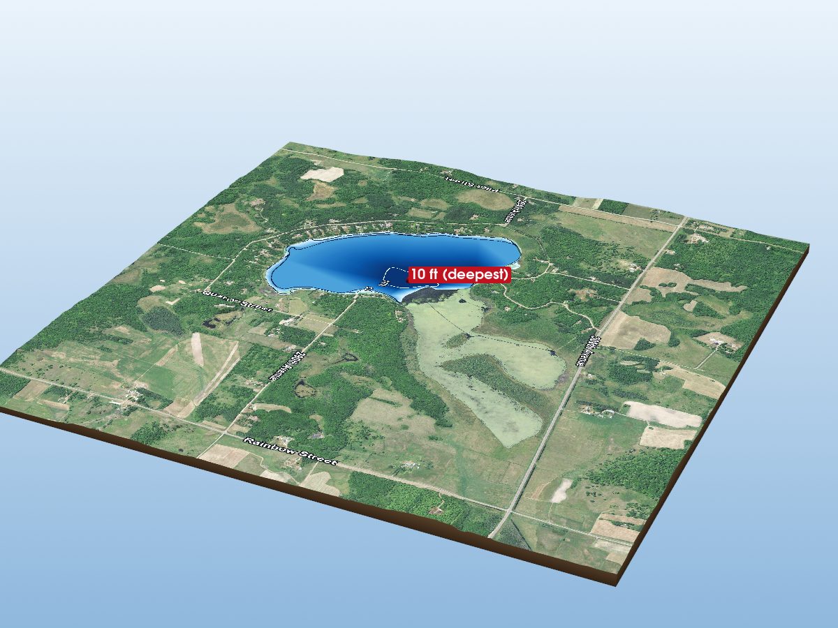 Depth map of Pomroy Lake