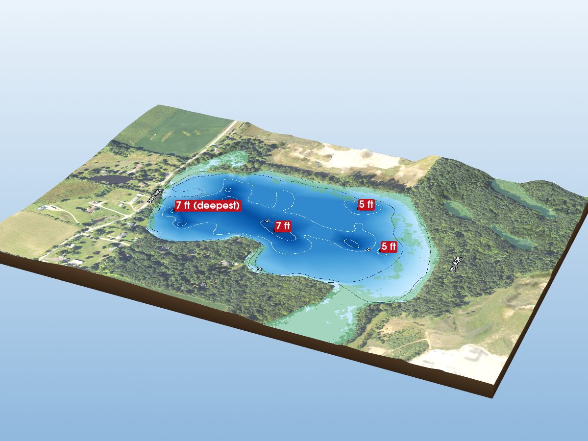 Depth map of Pond Lily Lake