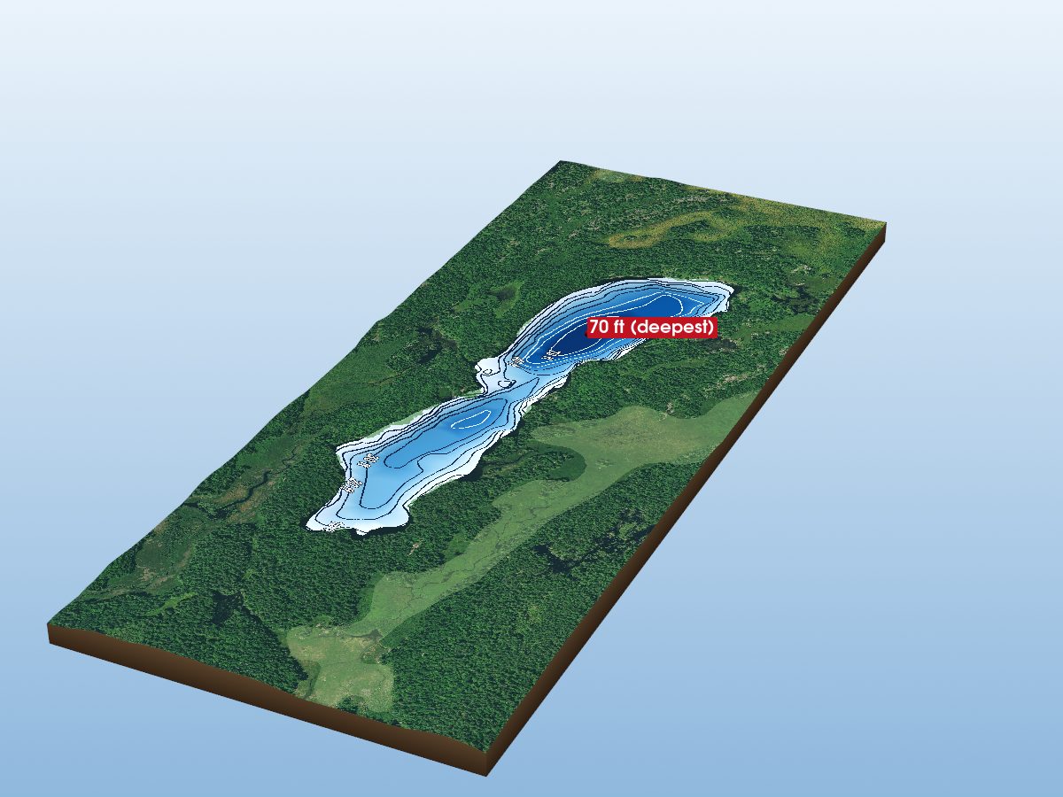 Depth map of Ponsford Lake