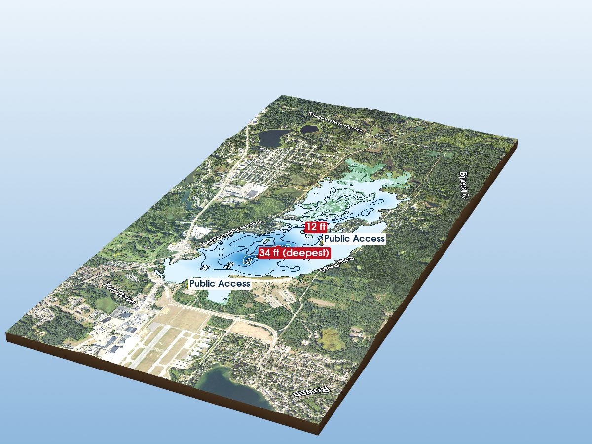 Depth map of Pontiac Lake