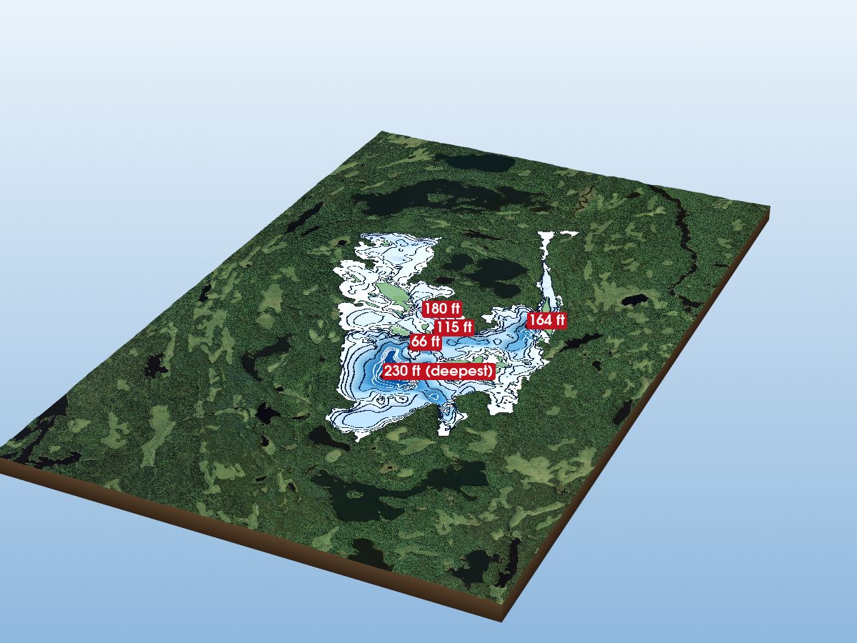 Depth map of Poohbah Lake