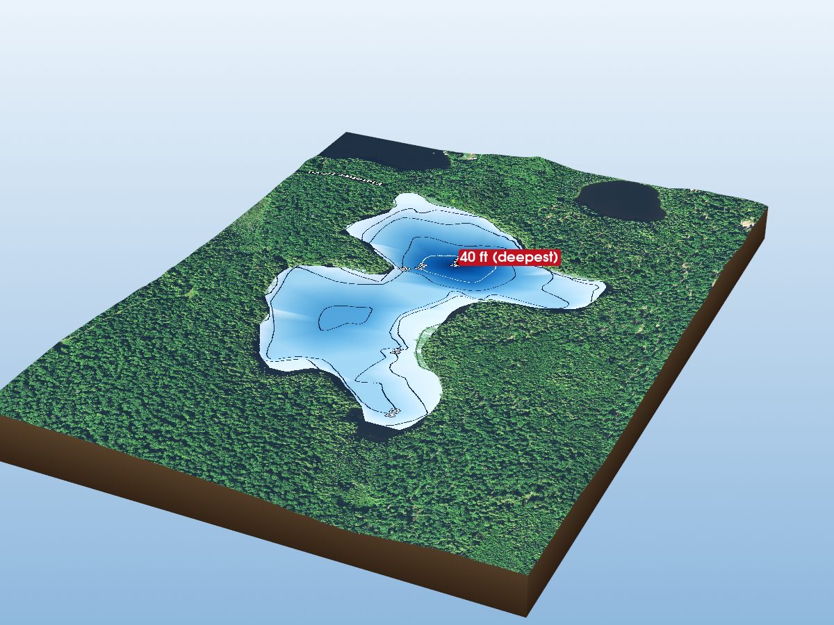 Depth map of Poorhouse Lake