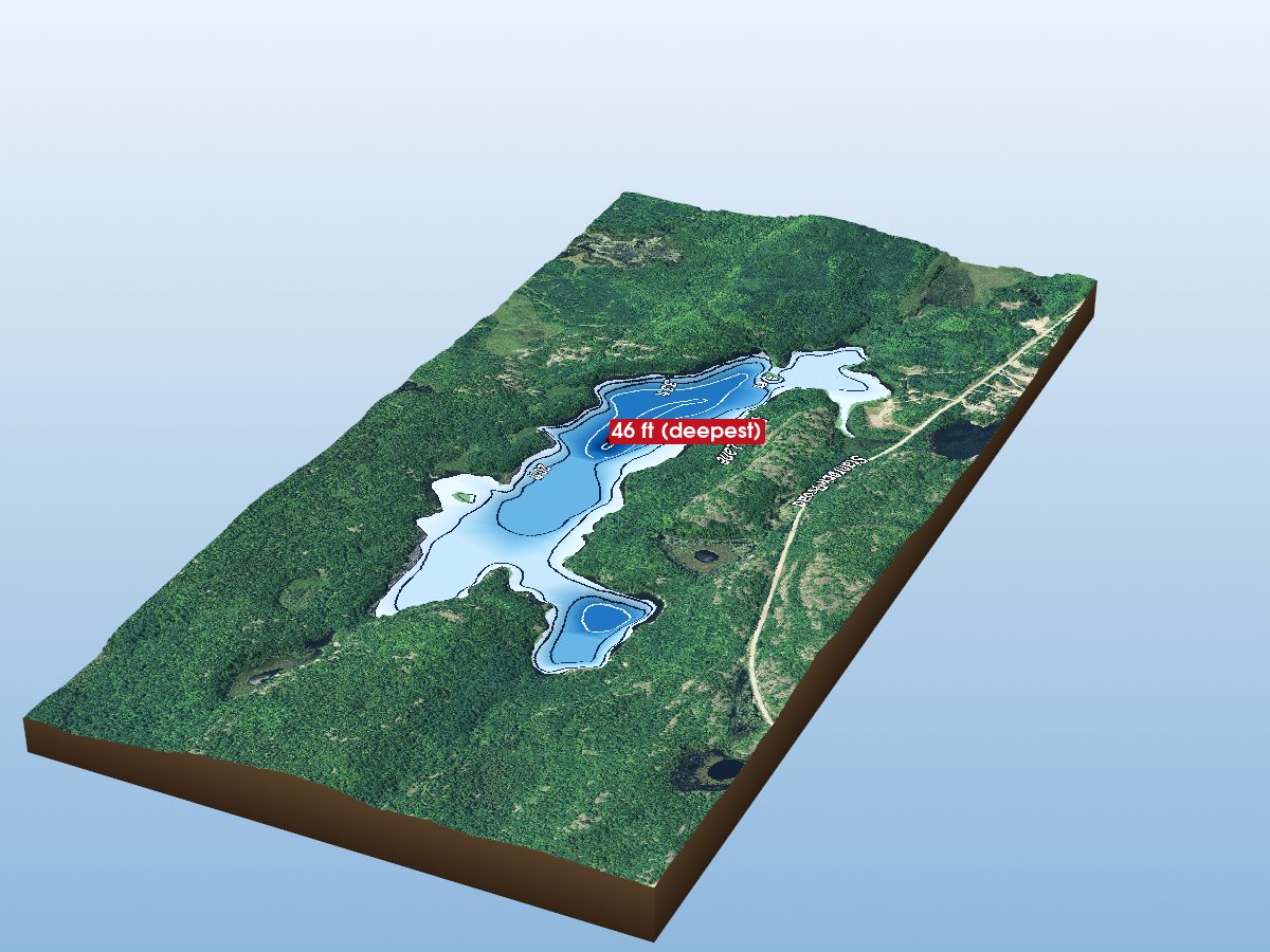 Depth map of Popeye Lake