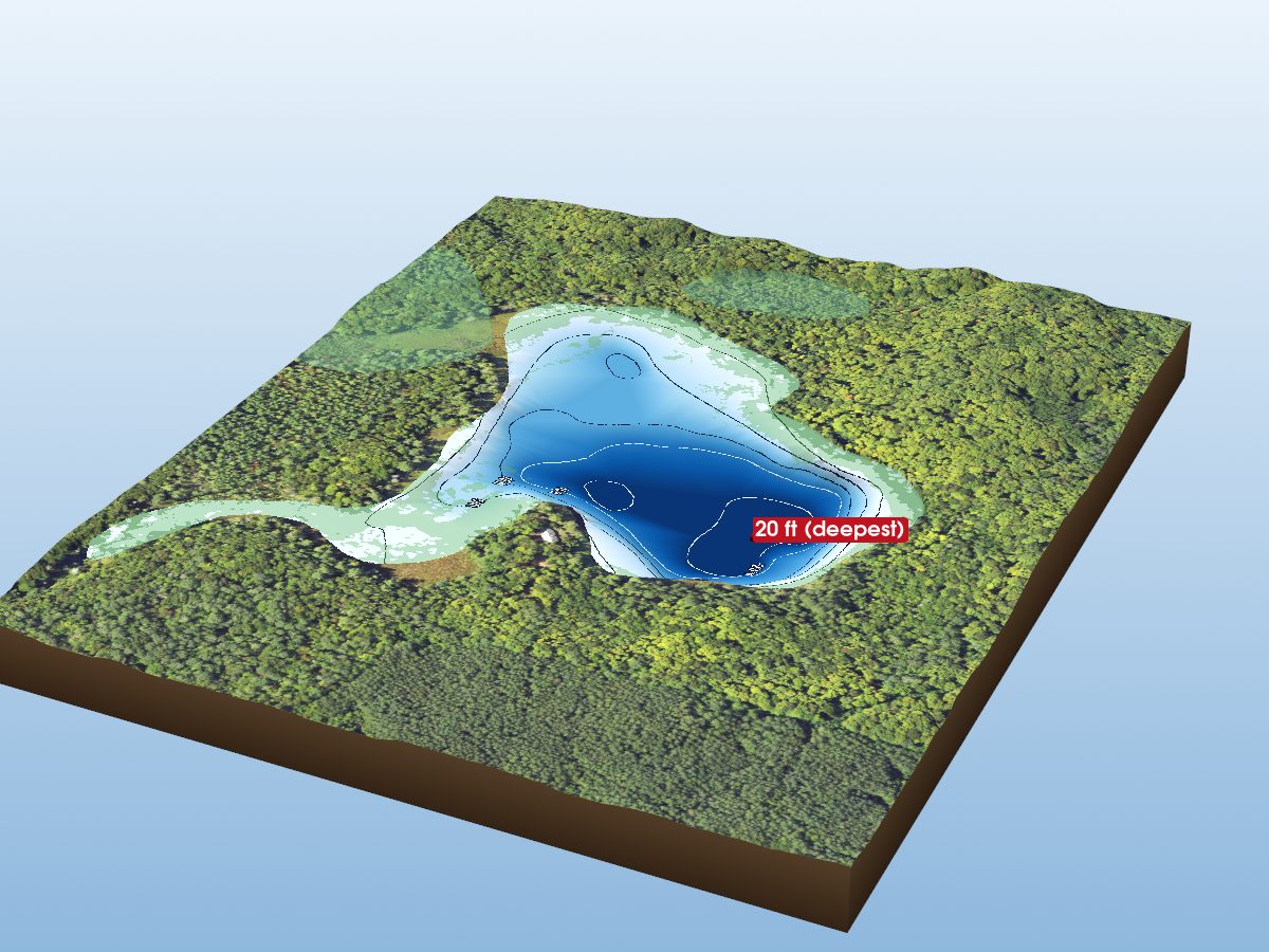 Depth map of Porcupine Lake