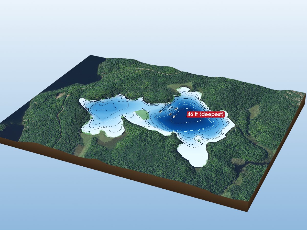 Depth map of Porcupine Lake