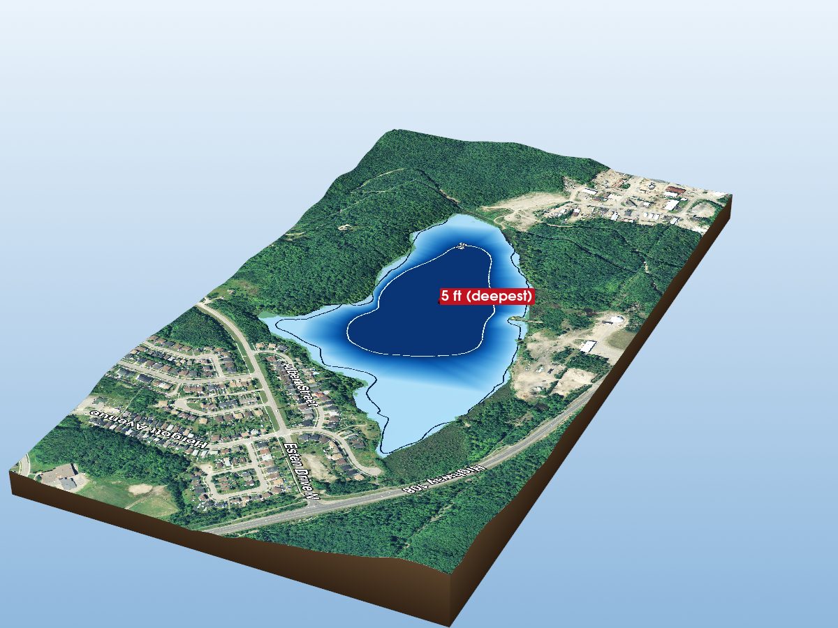 Depth map of Porridge Lake