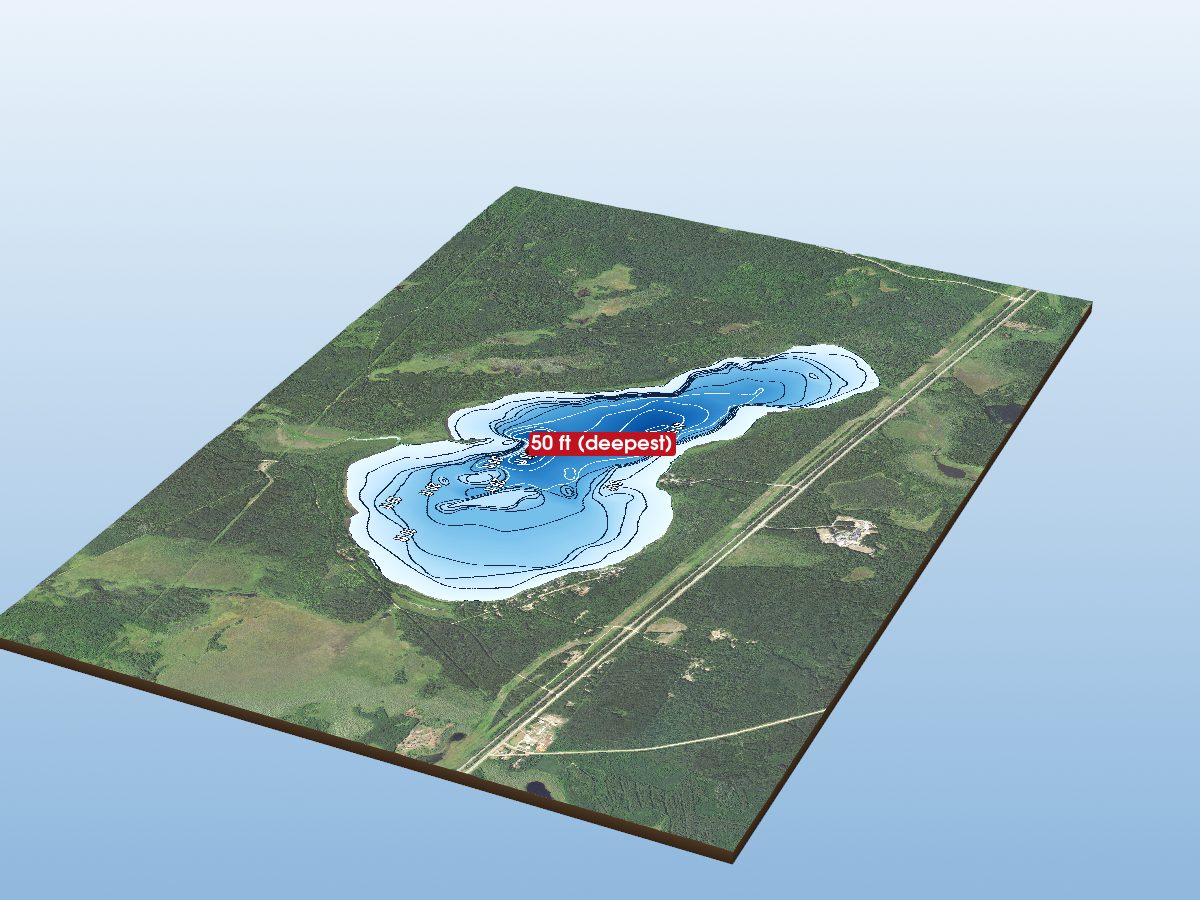 Depth map of Portage Lake