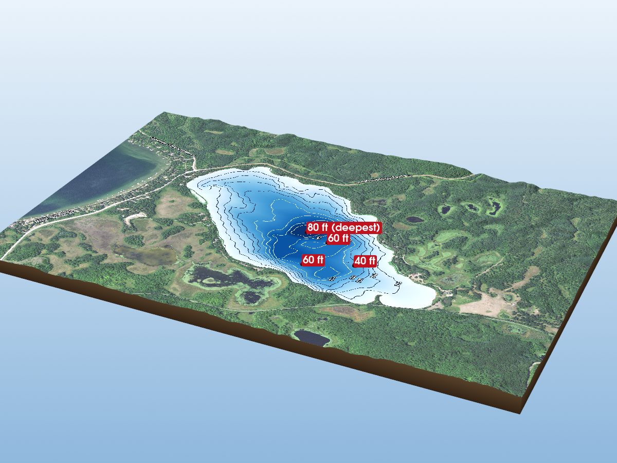 Depth map of Portage Lake