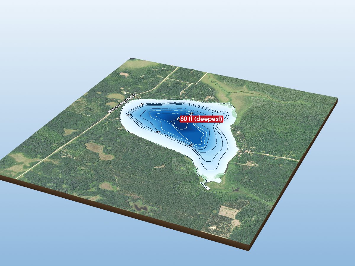 Depth map of Portage Lake