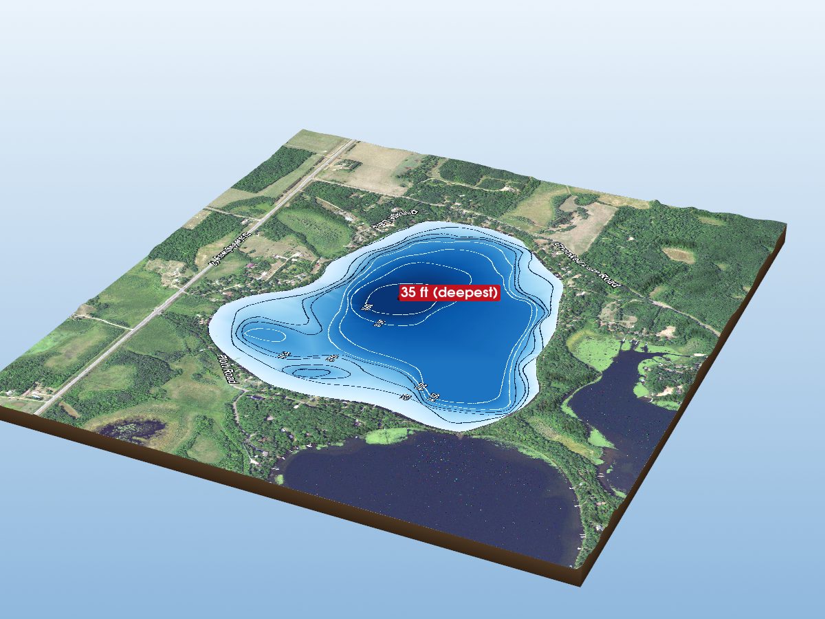 Depth map of Portage Lake