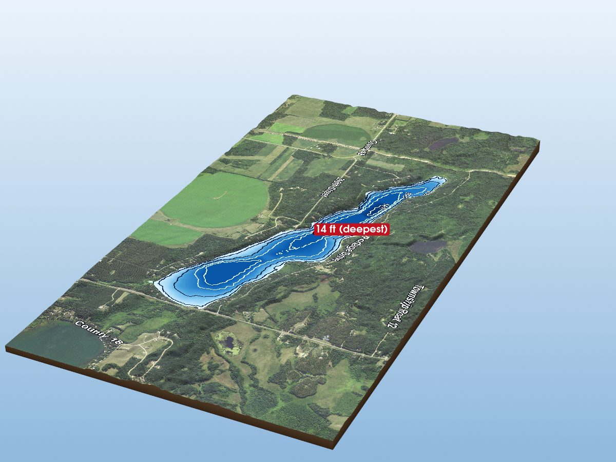 Depth map of Portage Lake